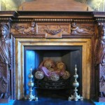 Restored early-18th-century fireplace aat Moor Park house, Rickmansworth, Hertfordshire